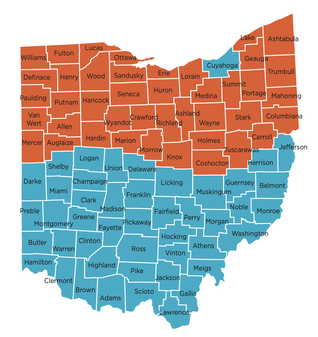 State of Ohio counties